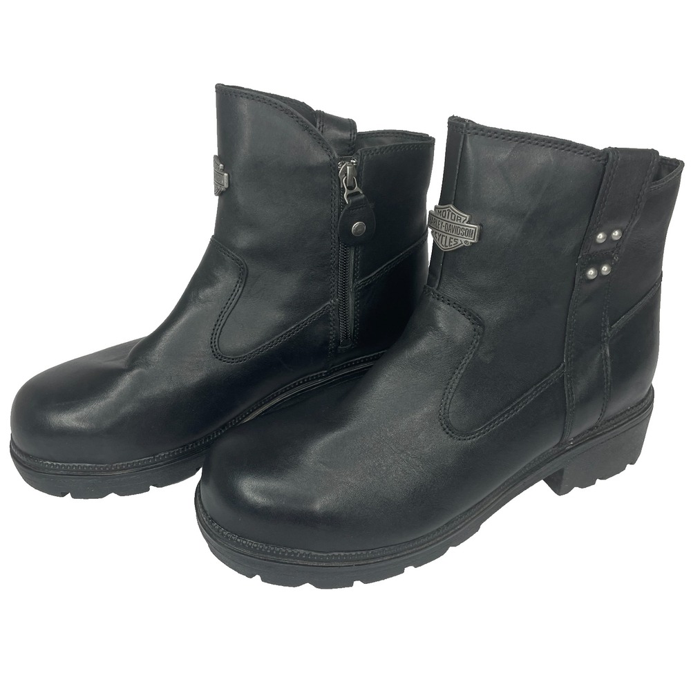 Harley-Davidson‎ Women's Camfield D8446 Leather Motorcycle Safety Boots Sz 9.5 M